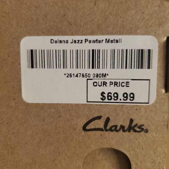 Clarks Women's Pewter Metallic Sandals Size 9 - Picture 2 of 6